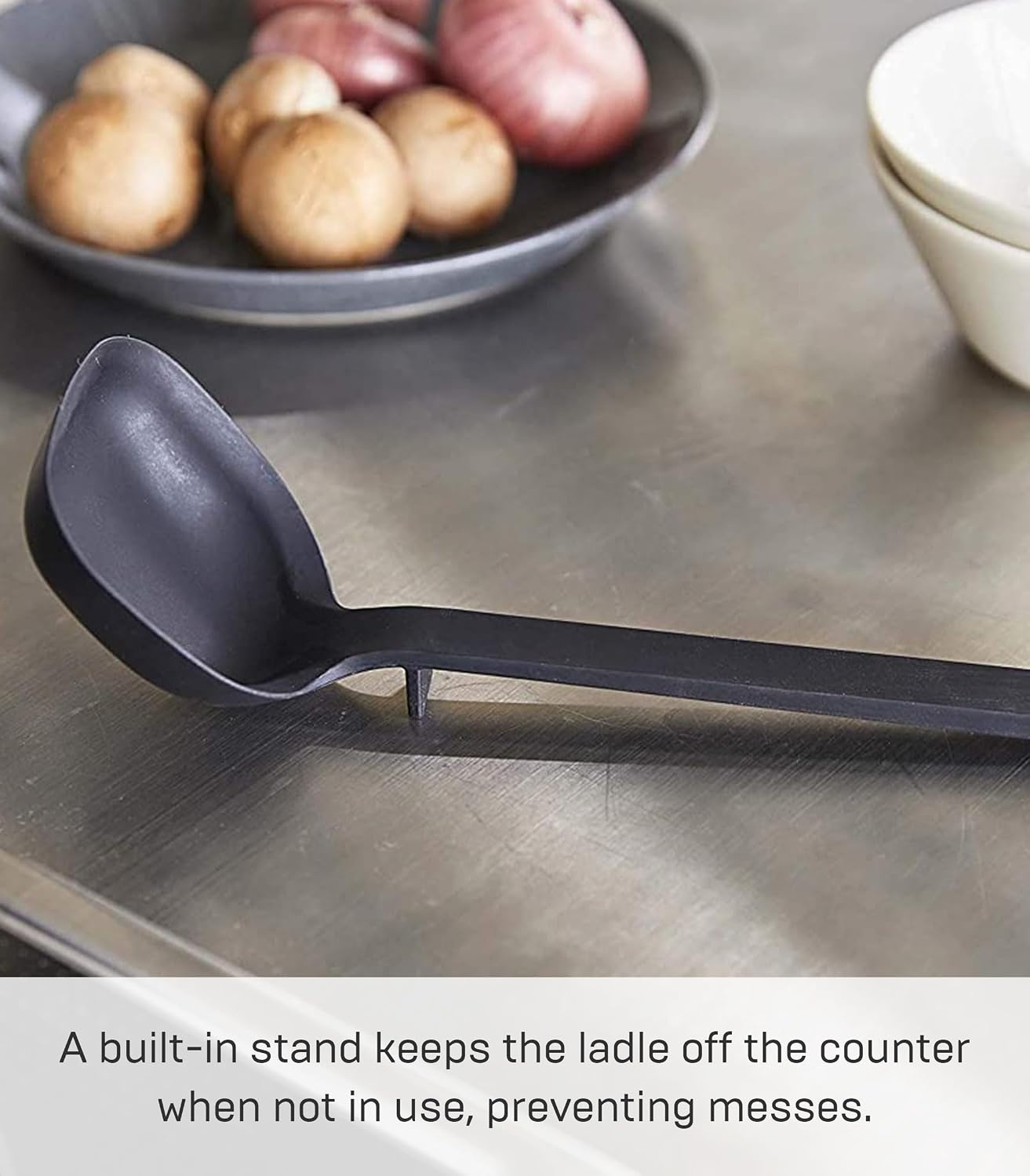 image:imageYamazaki Home Silicone Kitchen Tongs Silicone No Assembly Req BlackLadle