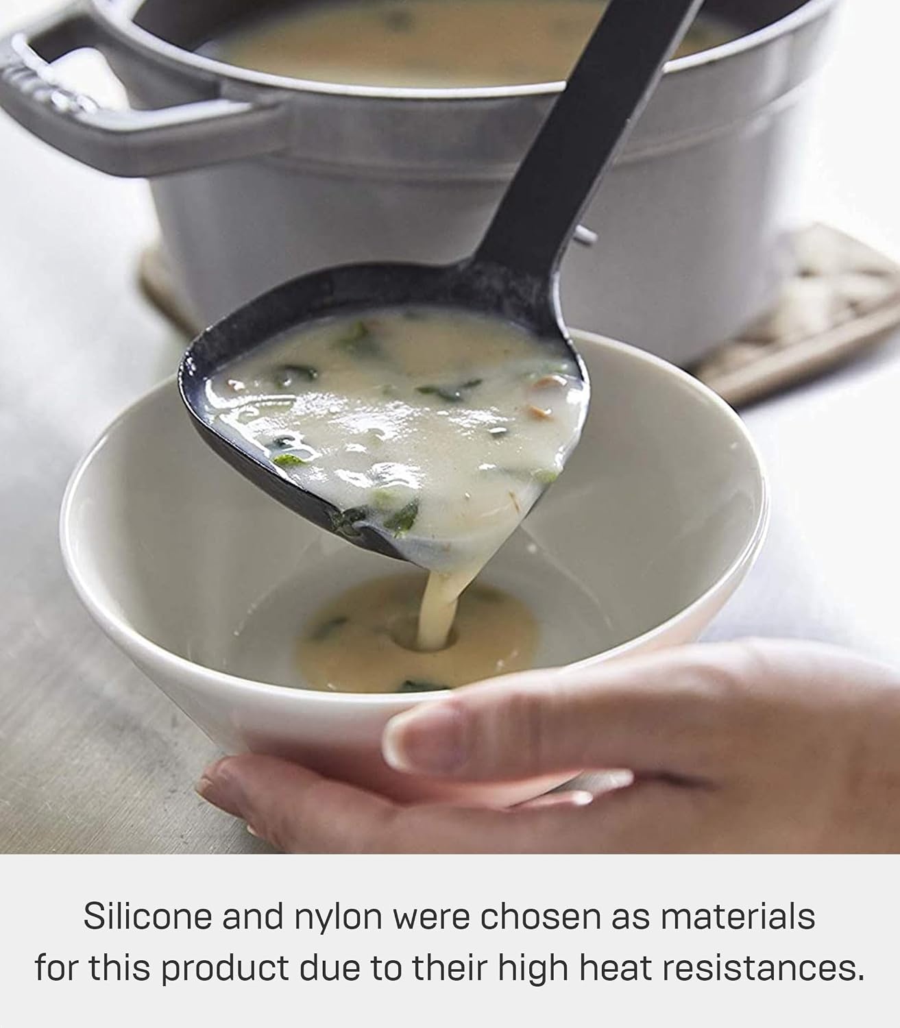 image:imageYamazaki Home Silicone Kitchen Tongs Silicone No Assembly Req BlackLadle