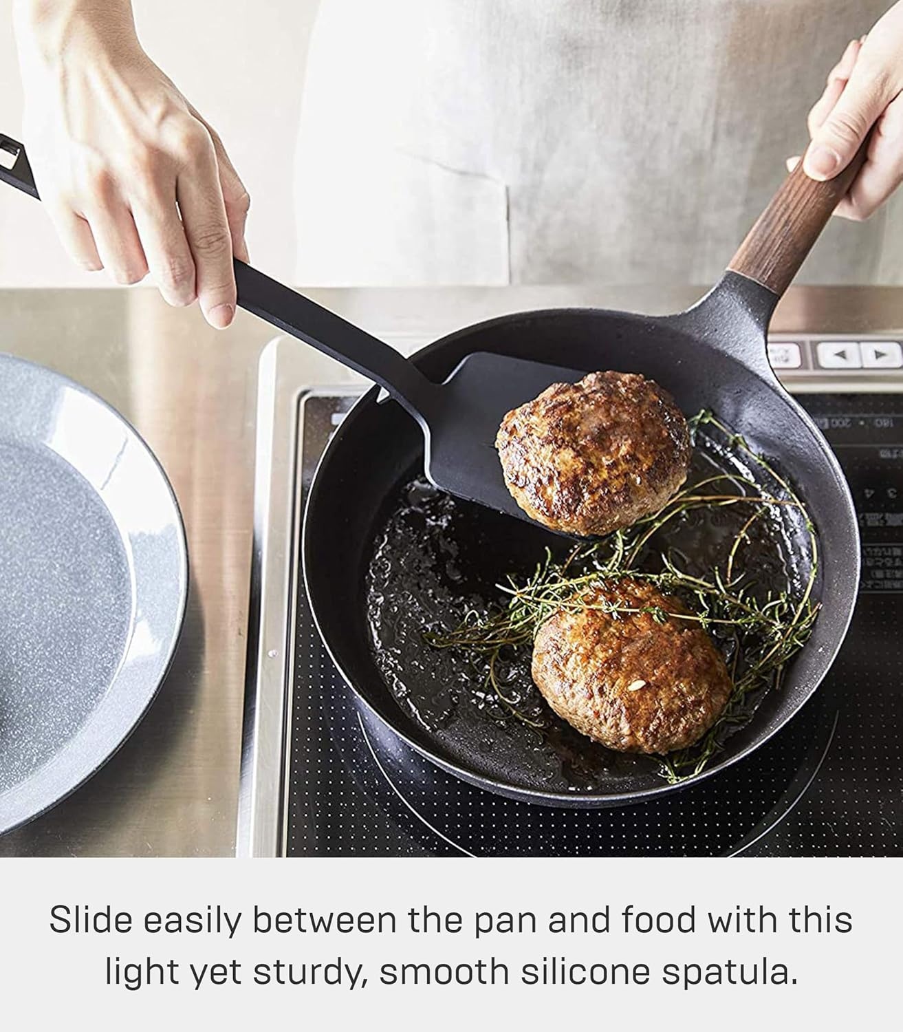 image:imageYamazaki Home Silicone Kitchen Tongs Silicone No Assembly Req BlackSpatula