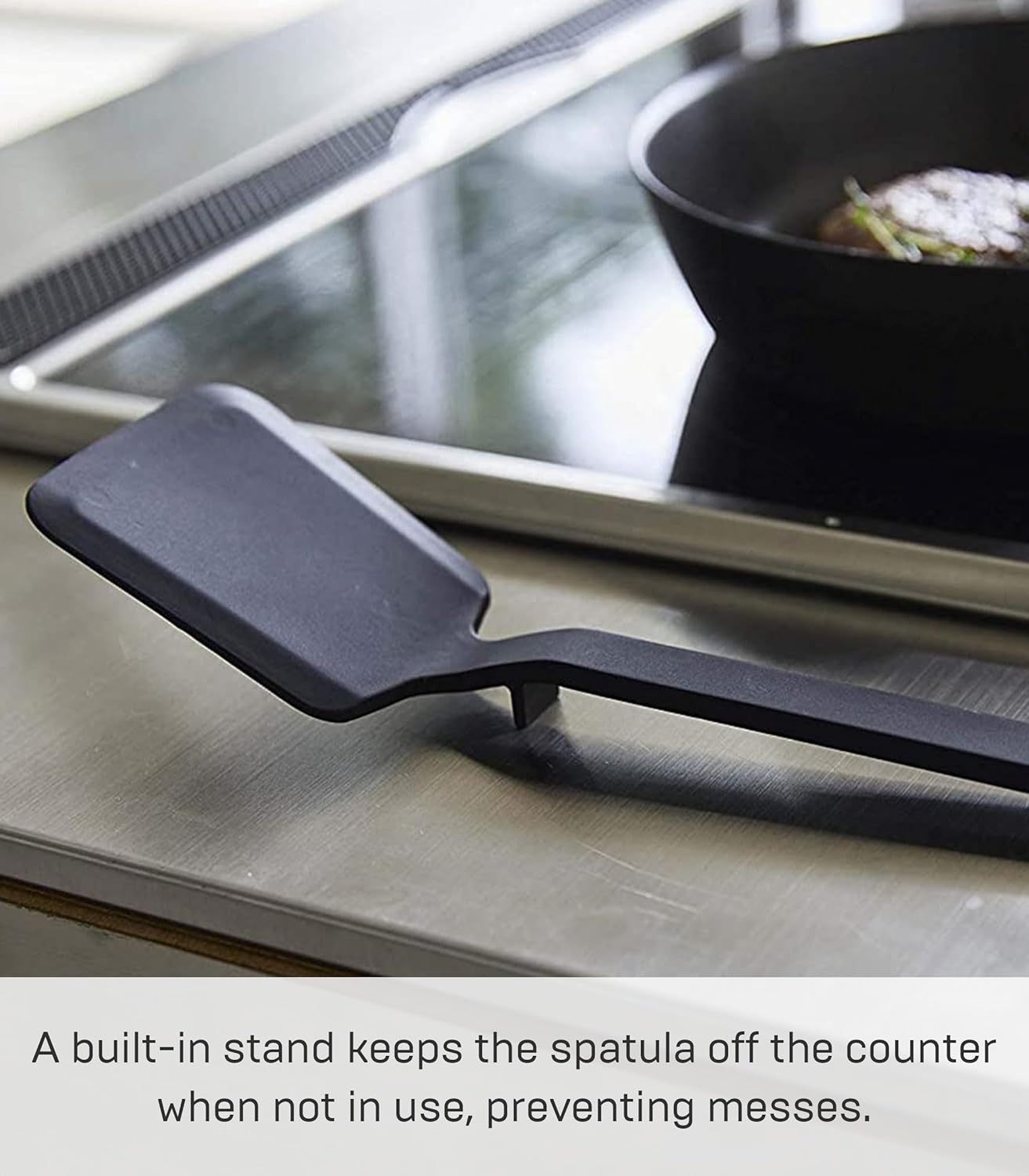 image:imageYamazaki Home Silicone Kitchen Tongs Silicone No Assembly Req BlackSpatula
