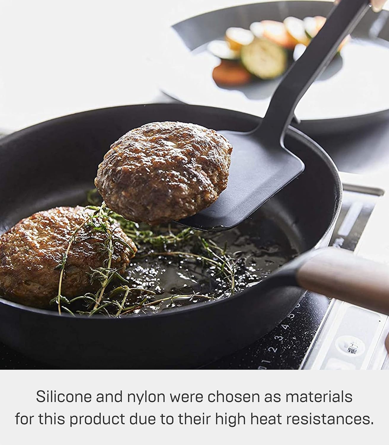 image:imageYamazaki Home Silicone Kitchen Tongs Silicone No Assembly Req BlackSpatula