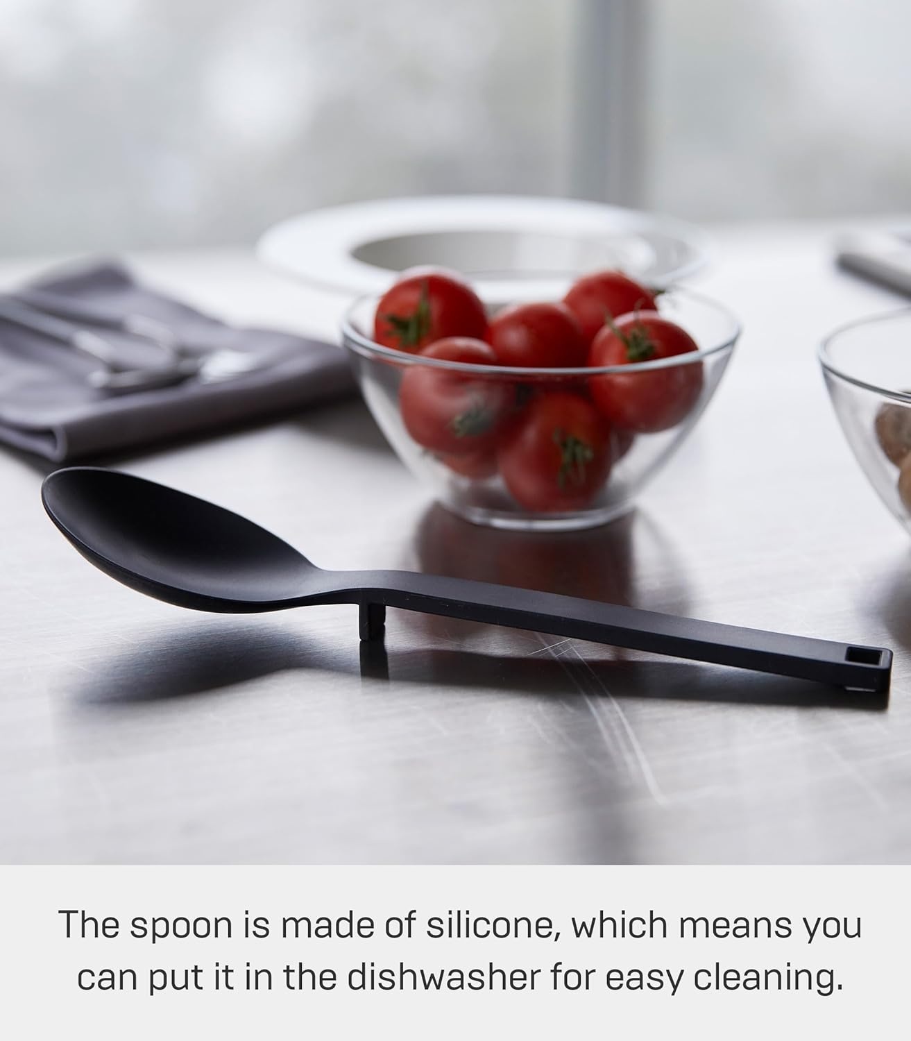 image:imageYamazaki Home Silicone Kitchen Tongs Silicone No Assembly Req BlackSpoon