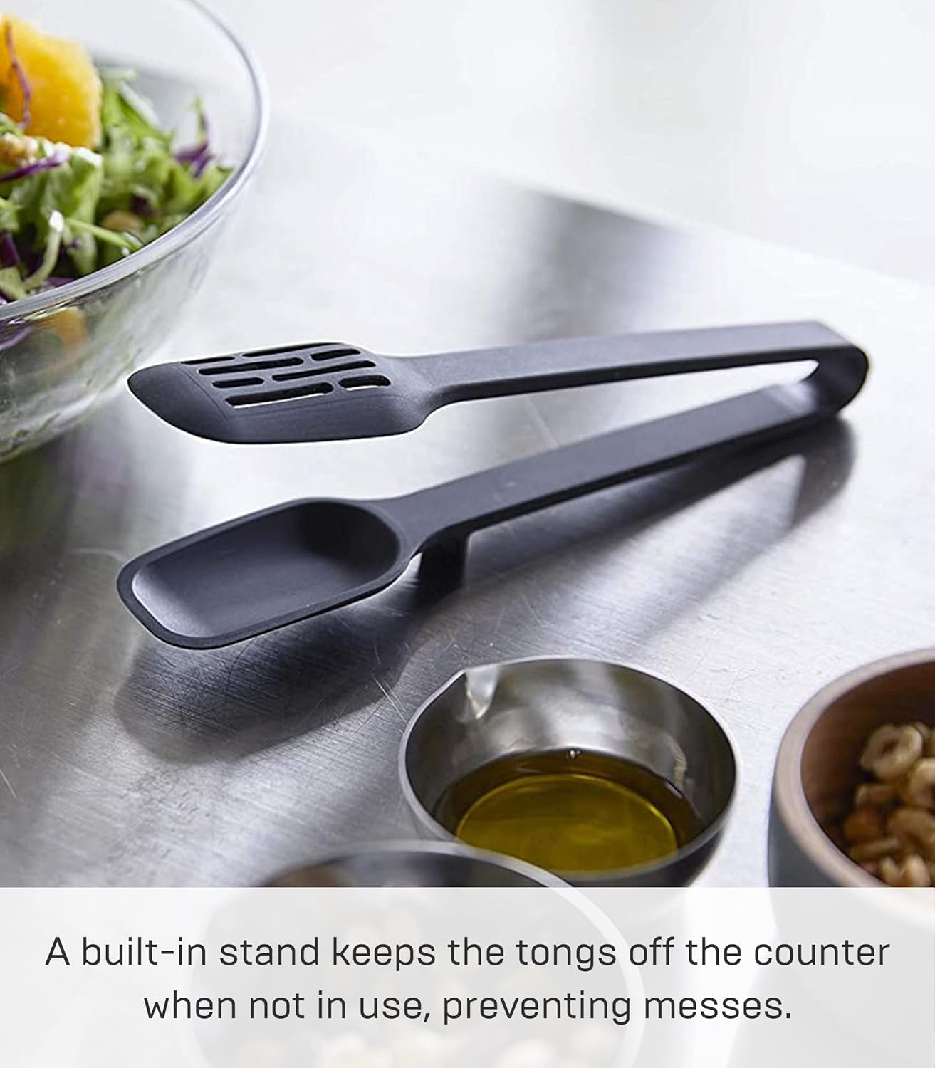 image:imageYamazaki Home Silicone Kitchen Tongs Silicone No Assembly Req BlackTongs