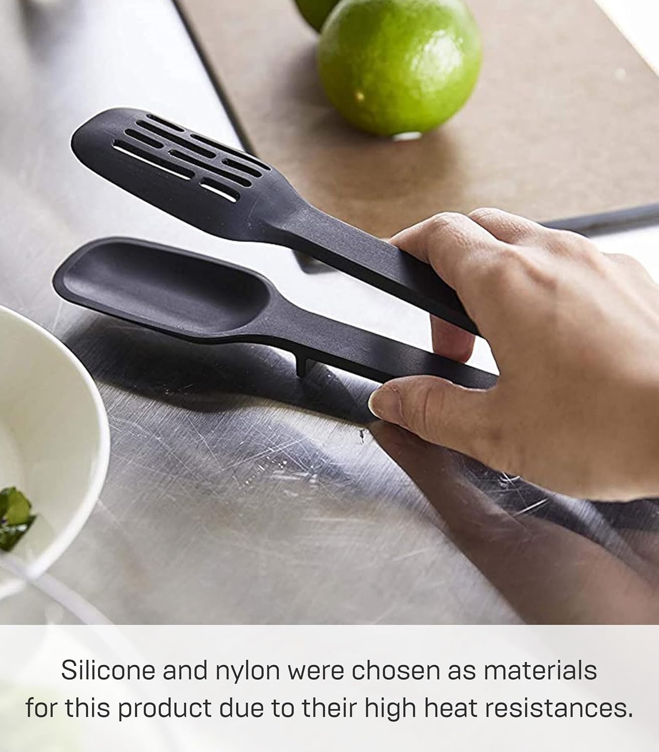 image:imageYamazaki Home Silicone Kitchen Tongs Silicone No Assembly Req BlackTongs