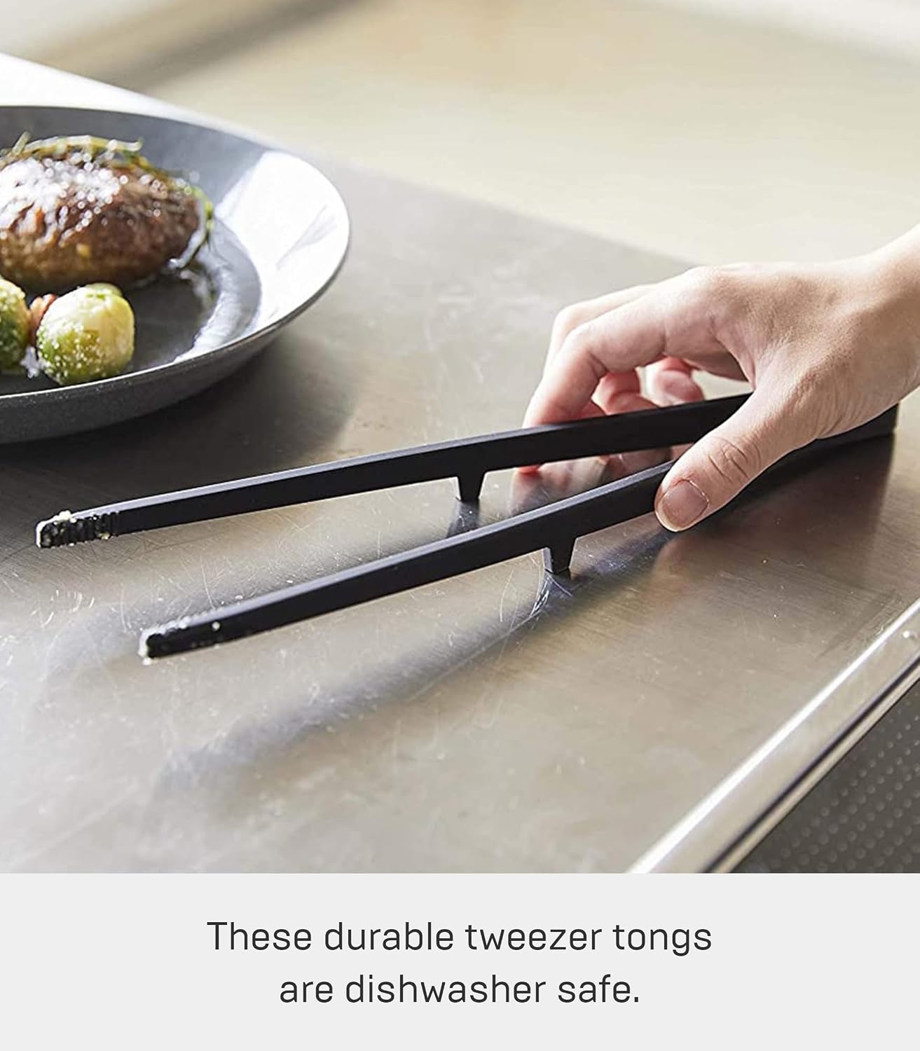 image:imageYamazaki Home Silicone Kitchen Tongs Silicone No Assembly Req BlackTweezers