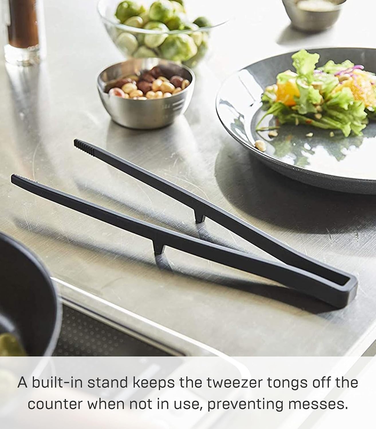 image:imageYamazaki Home Silicone Kitchen Tongs Silicone No Assembly Req BlackTweezers