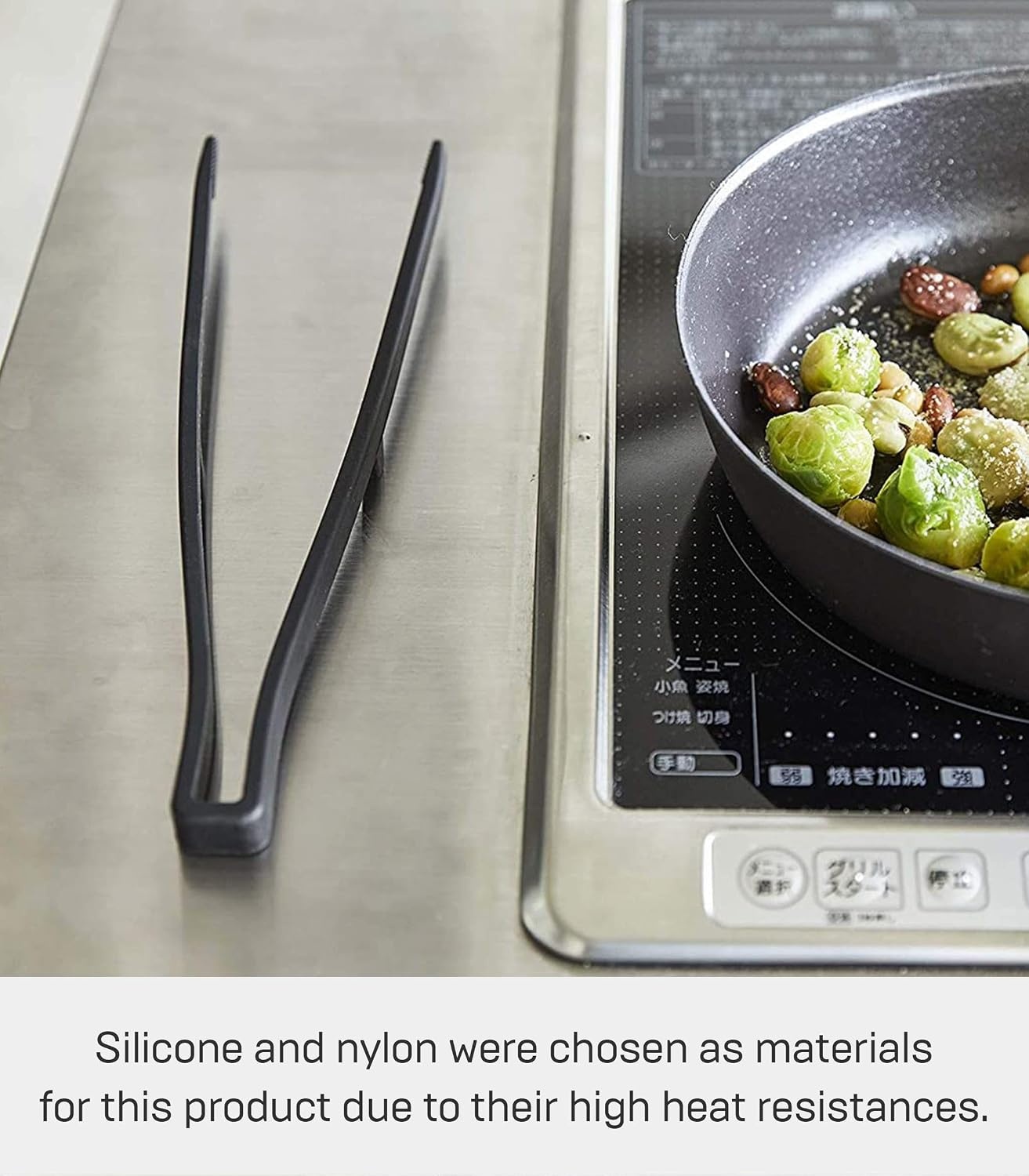 image:imageYamazaki Home Silicone Kitchen Tongs Silicone No Assembly Req BlackTweezers