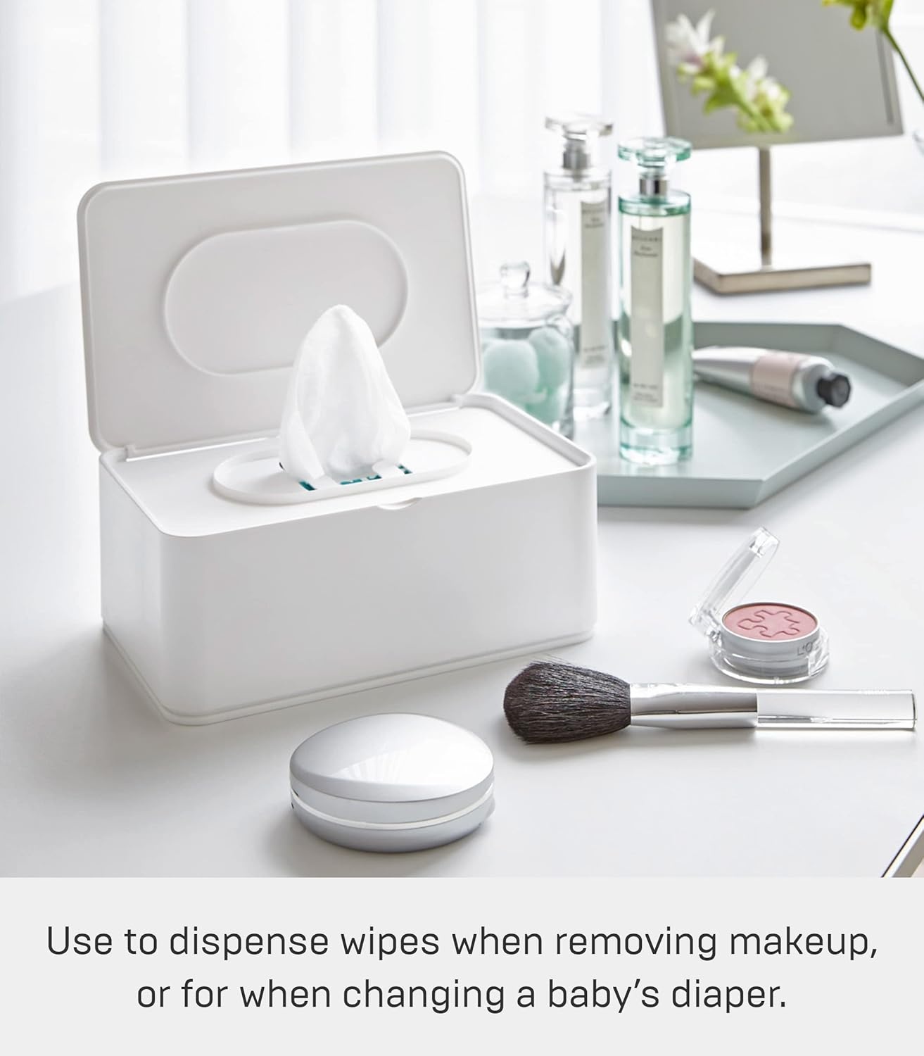 image:imageYamazaki Home Smart Wet Tissue Case Flushable Wet Wipes Holder Dispenser Storage Box Container for Bathroom Abs PlasticWhite