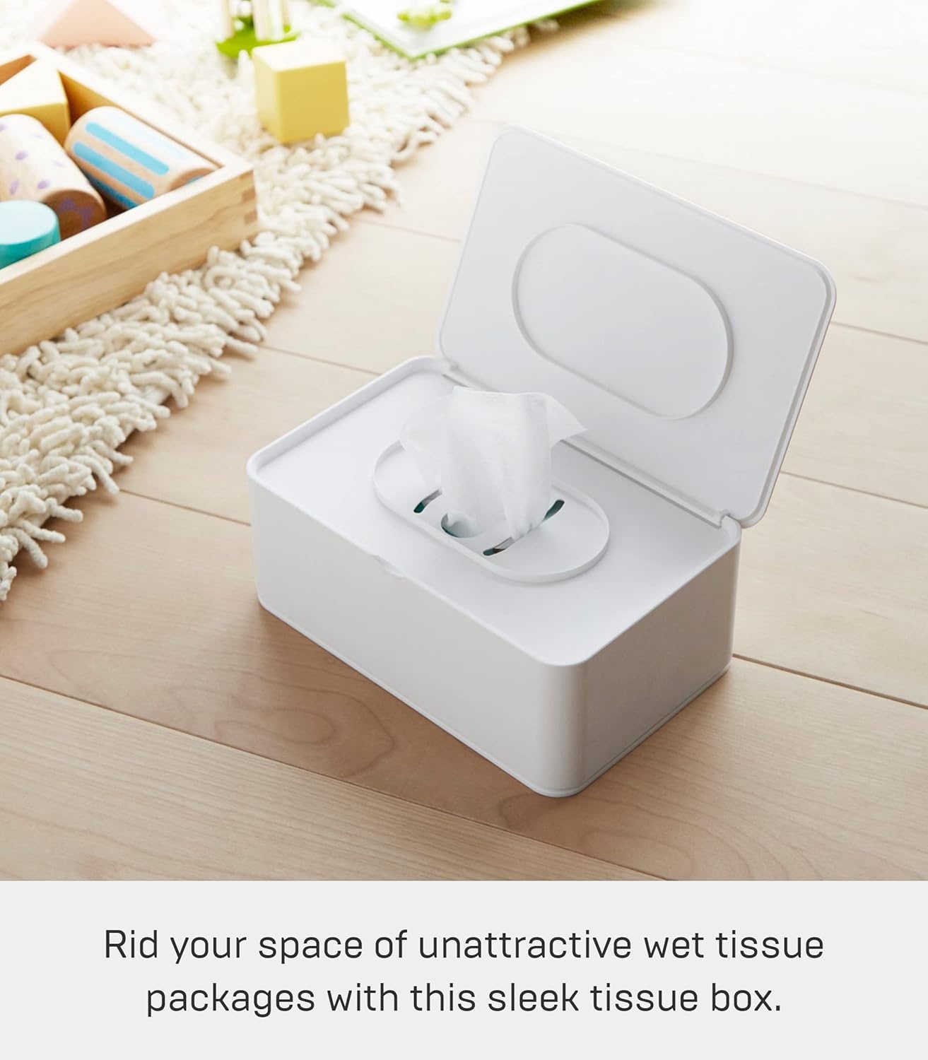 image:imageYamazaki Home Smart Wet Tissue Case Flushable Wet Wipes Holder Dispenser Storage Box Container for Bathroom Abs PlasticWhite