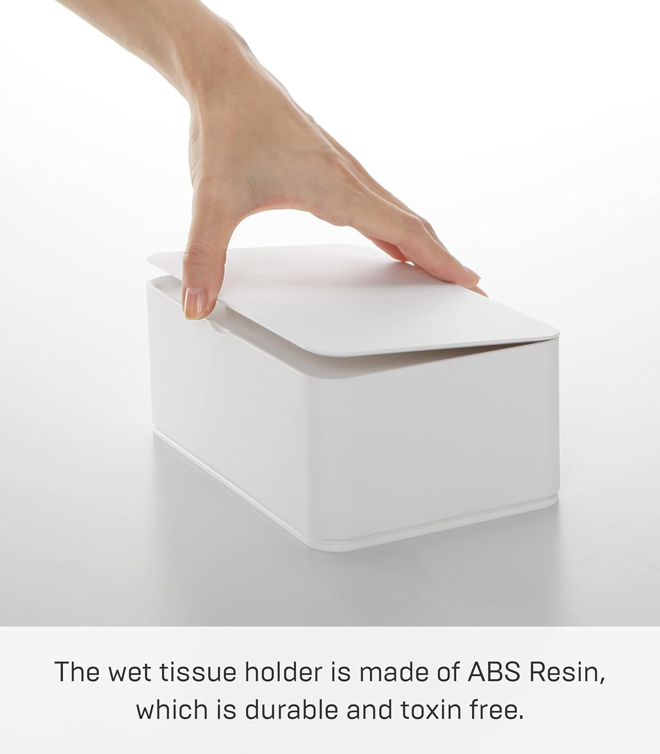 image:imageYamazaki Home Smart Wet Tissue Case Flushable Wet Wipes Holder Dispenser Storage Box Container for Bathroom Abs PlasticWhite