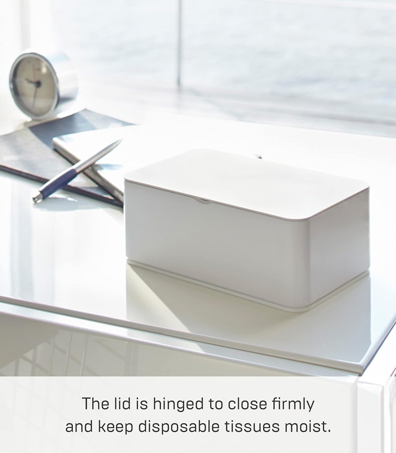 image:imageYamazaki Home Smart Wet Tissue Case Flushable Wet Wipes Holder Dispenser Storage Box Container for Bathroom Abs PlasticWhite