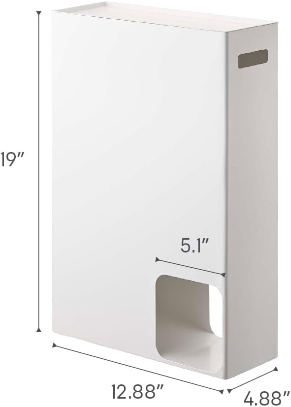 image:imageYamazaki Home Toilet Paper Stocker Bathroom Storage Organizer Dispenser Steel White