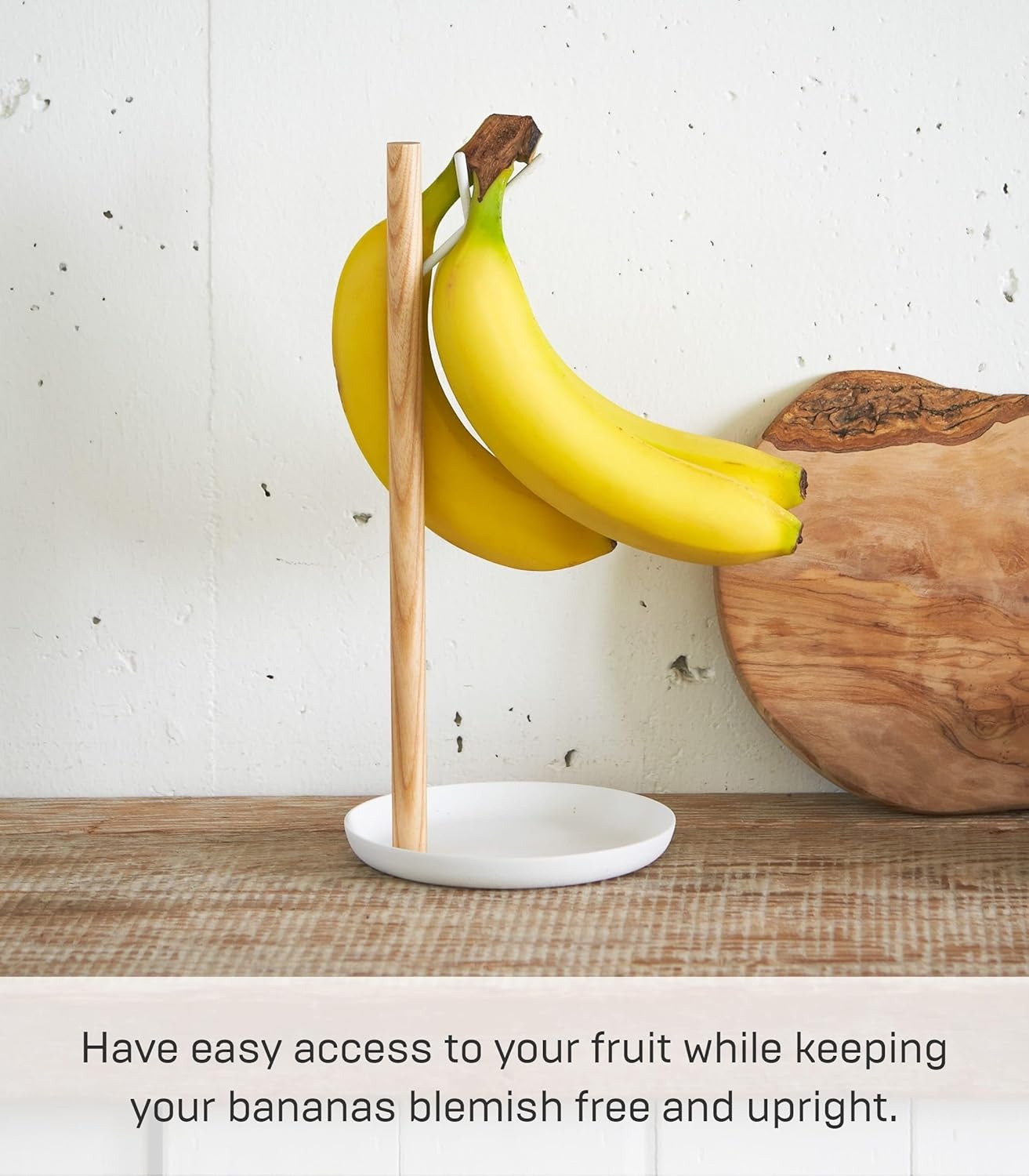 image:imageYamazaki Home Tosca Banana Hanger Steel WoodWhite