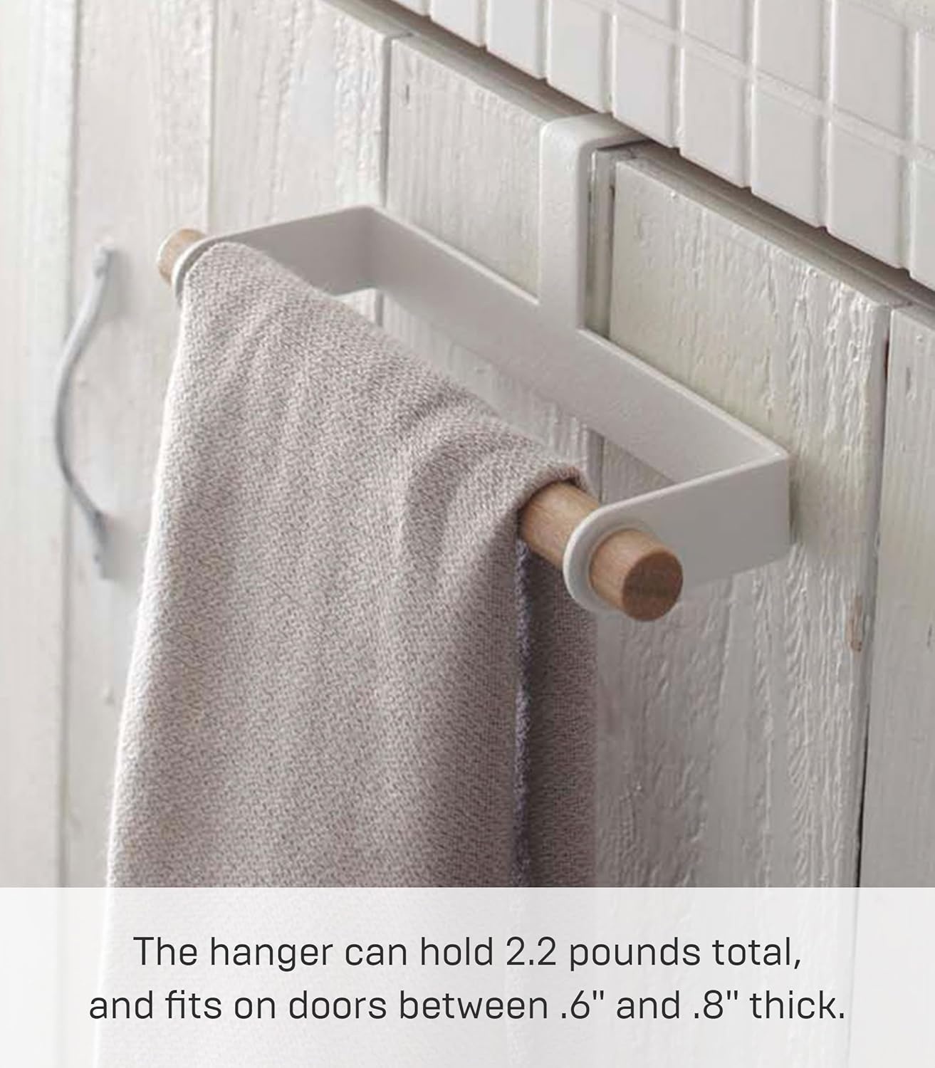 image:imageYamazaki Home Tosca Kitchen Towel Hanger Steel WoodWhite