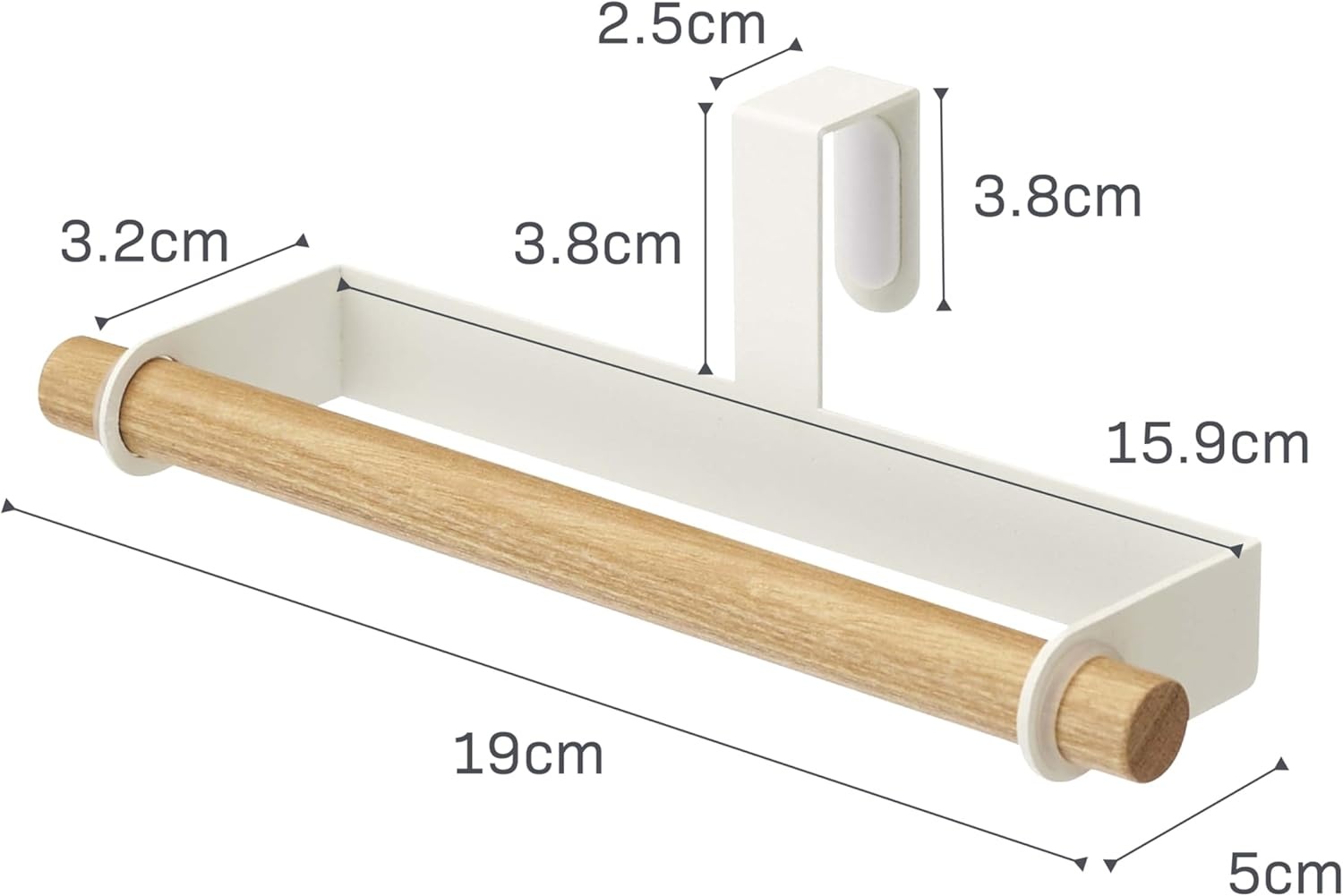 image:imageYamazaki Home Tosca Kitchen Towel Hanger Steel WoodWhite