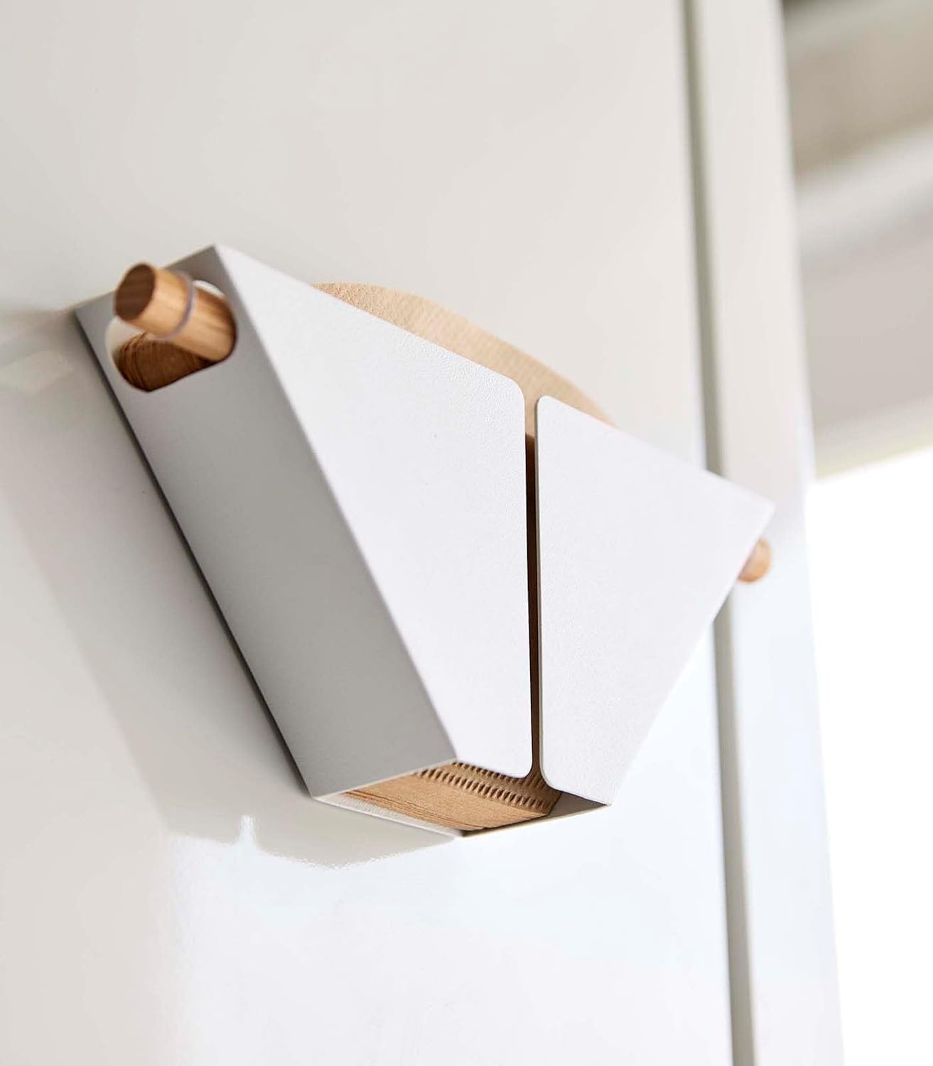 image:imageYamazaki Home Tosca Magnetic Coffee Filter Case Kitche Storage Organizer Holder Stainless Steel Container Dispenser Steel Wood 4 Coffee Filters4