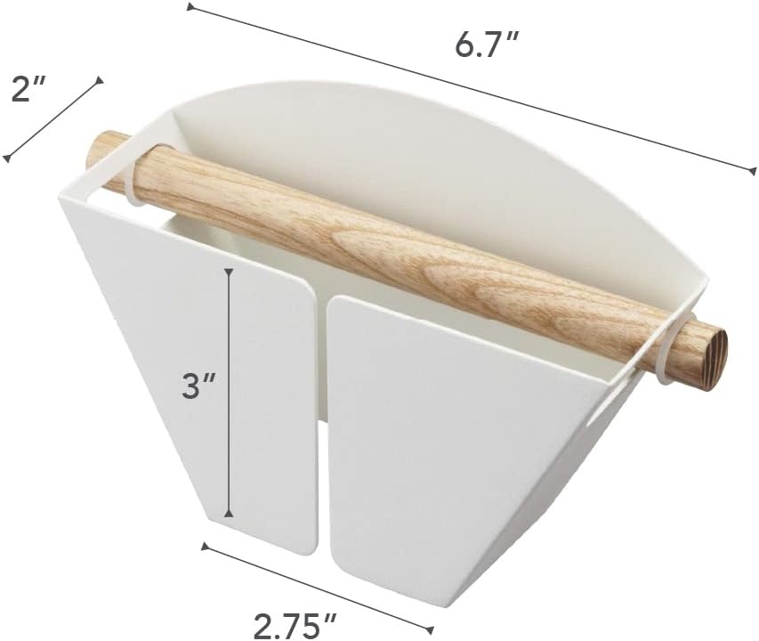 image:imageYamazaki Home Tosca Magnetic Coffee Filter Case Kitche Storage Organizer Holder Stainless Steel Container Dispenser Steel Wood 4 Coffee FiltersOne Size