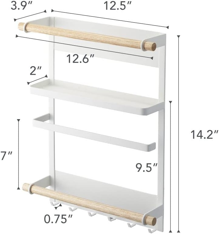 image:imageYamazaki Home Tosca Magnetic Kitchen Storage Rack Refrigerator Organizer Wall Holder