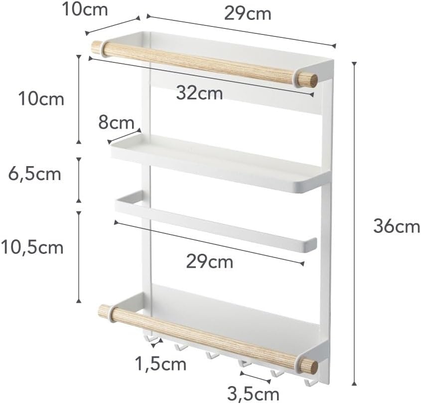 image:imageYamazaki Home Tosca Magnetic Kitchen Storage Rack Refrigerator Organizer Wall Holder