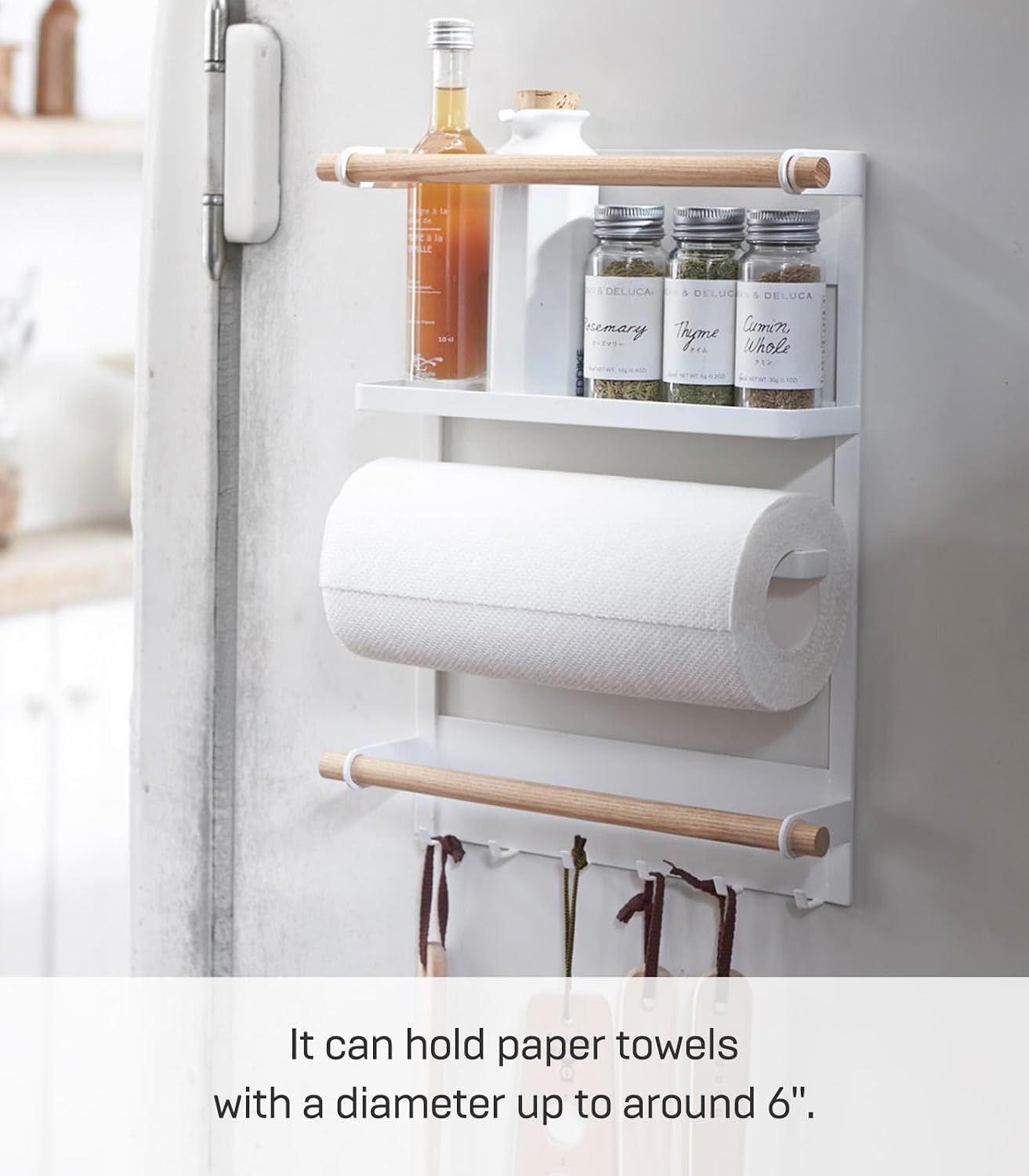 image:imageYamazaki Home Tosca Magnetic Kitchen Storage Rack Refrigerator Organizer Wall Holder