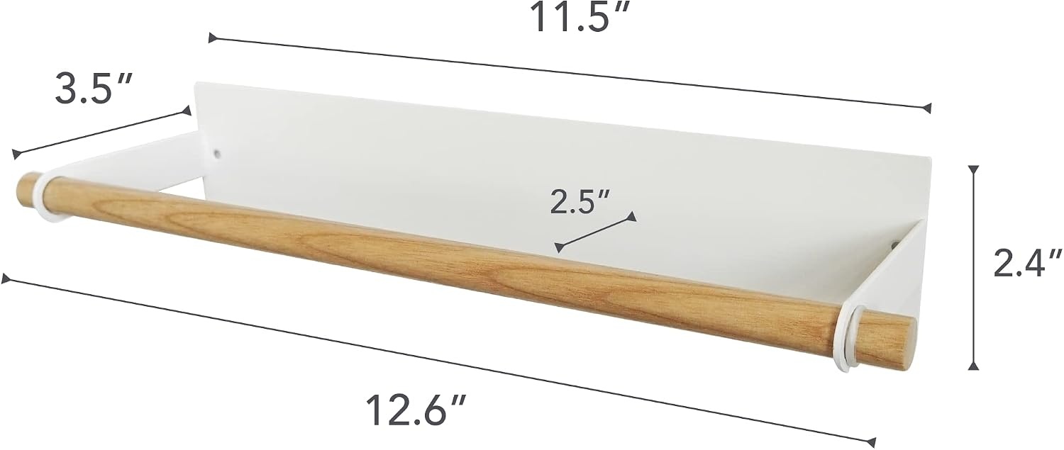 image:imageYamazaki Home Tosca Magnetic Paper Towel Or Dish Towel Holder Kitchen Storage Paper Towel Steel WoodWhite