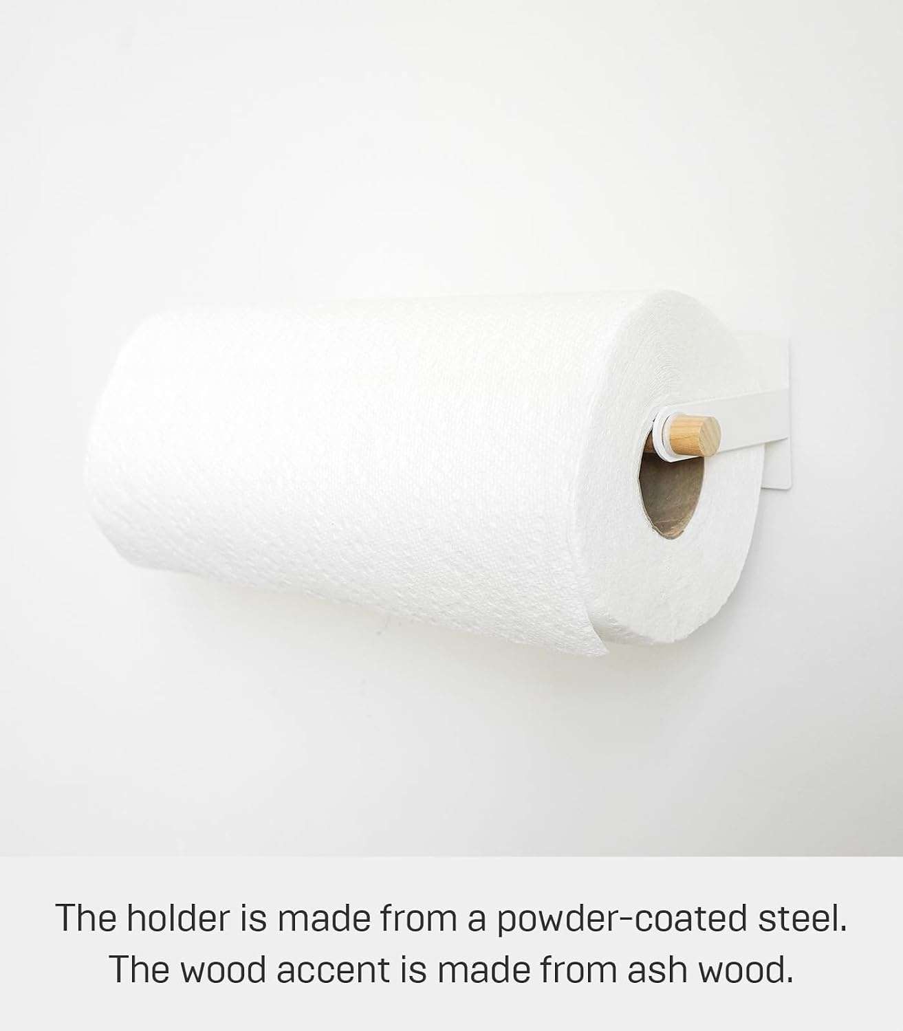 image:imageYamazaki Home Tosca Magnetic Paper Towel Or Dish Towel Holder Kitchen Storage Paper Towel Steel WoodWhite