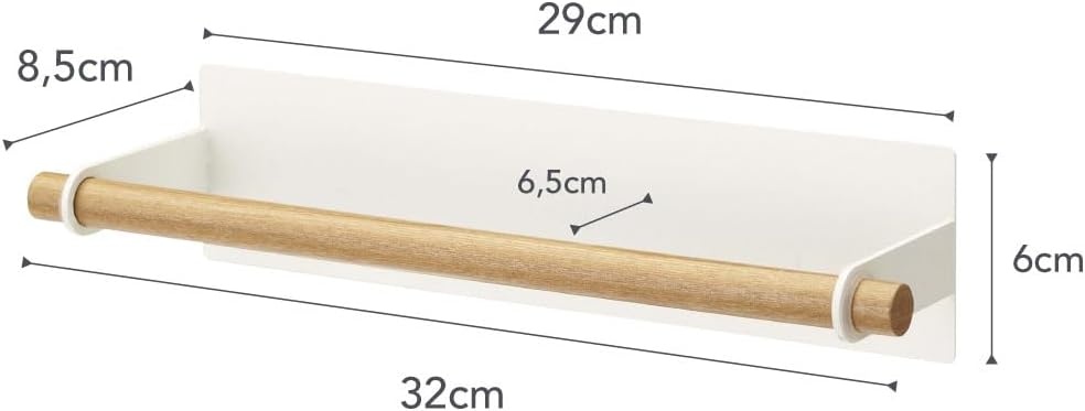 image:imageYamazaki Home Tosca Magnetic Paper Towel Or Dish Towel Holder Kitchen Storage Paper Towel Steel WoodWhite