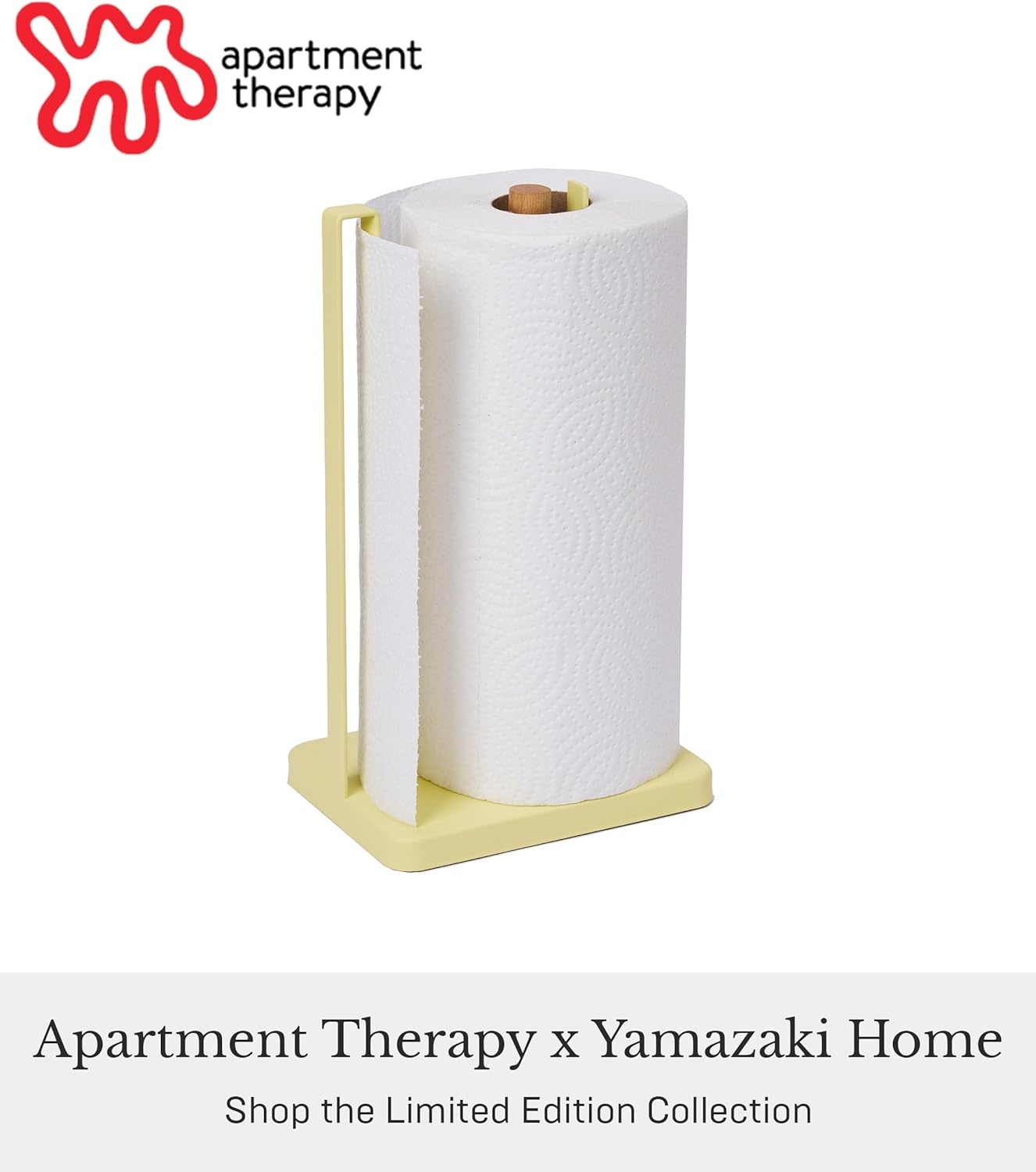 image:imageYamazaki Home Tosca OneHanded Tear Paper Towel Holder Kitchen Storage Rack Steel WoodYellow