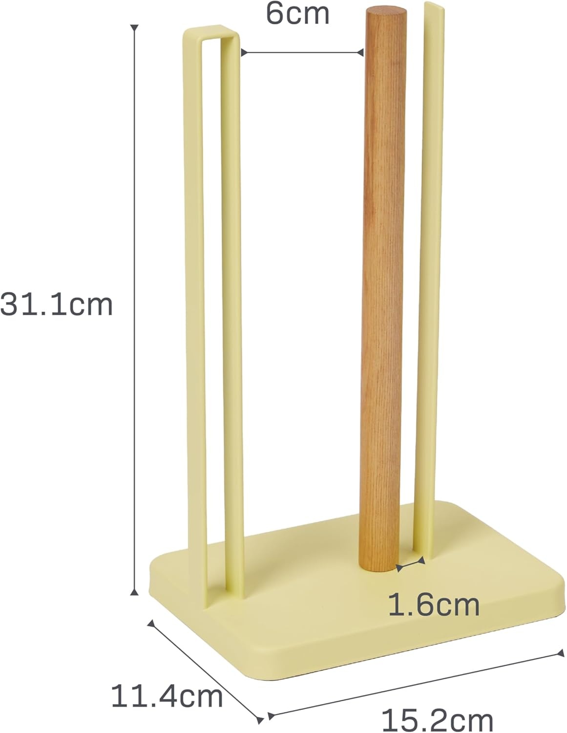 image:imageYamazaki Home Tosca OneHanded Tear Paper Towel Holder Kitchen Storage Rack Steel WoodYellow