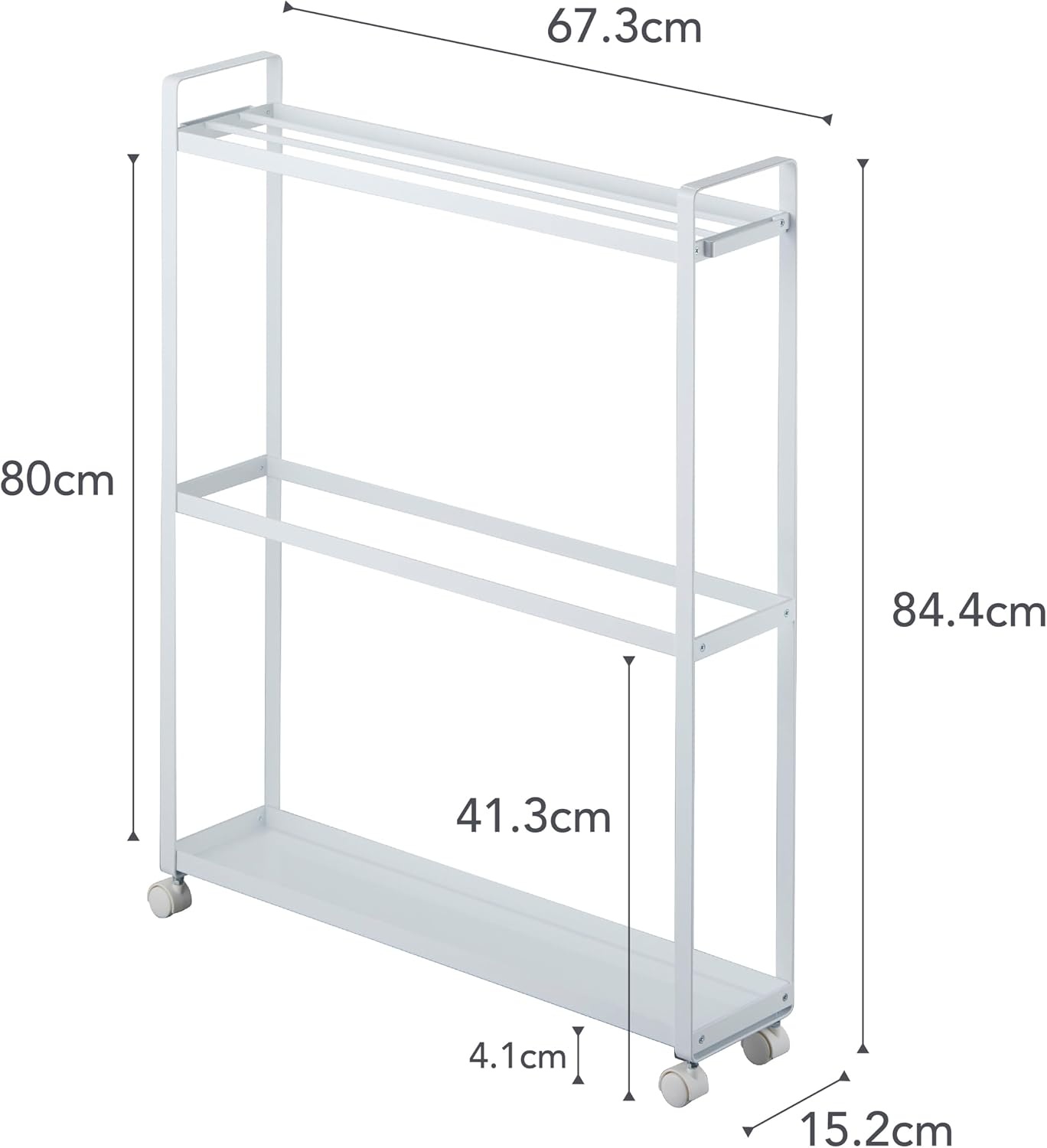 image:imageYamazaki Home Towel Rack and Bath Cart Rolling Bathroom Storage Organizer Steel One Size WhiteWhite