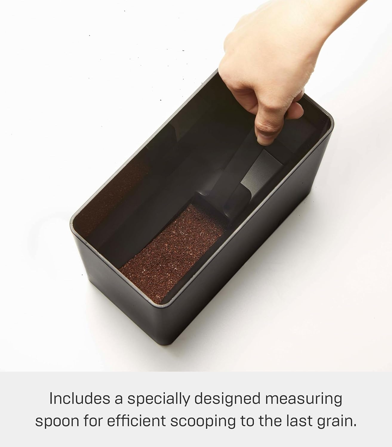 image:imageYamazaki Home Tower Airtight Coffee Canister Vacuum Sealed Ground Coffee Storage Container Polypropylene Black