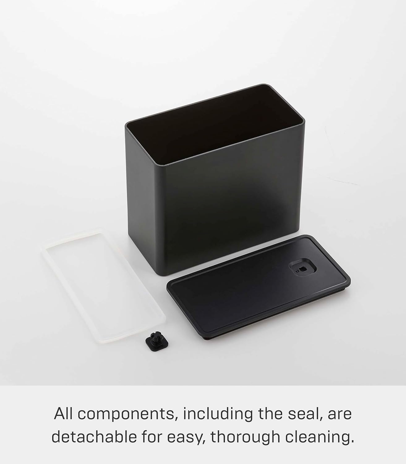 image:imageYamazaki Home Tower Airtight Coffee Canister Vacuum Sealed Ground Coffee Storage Container Polypropylene Black
