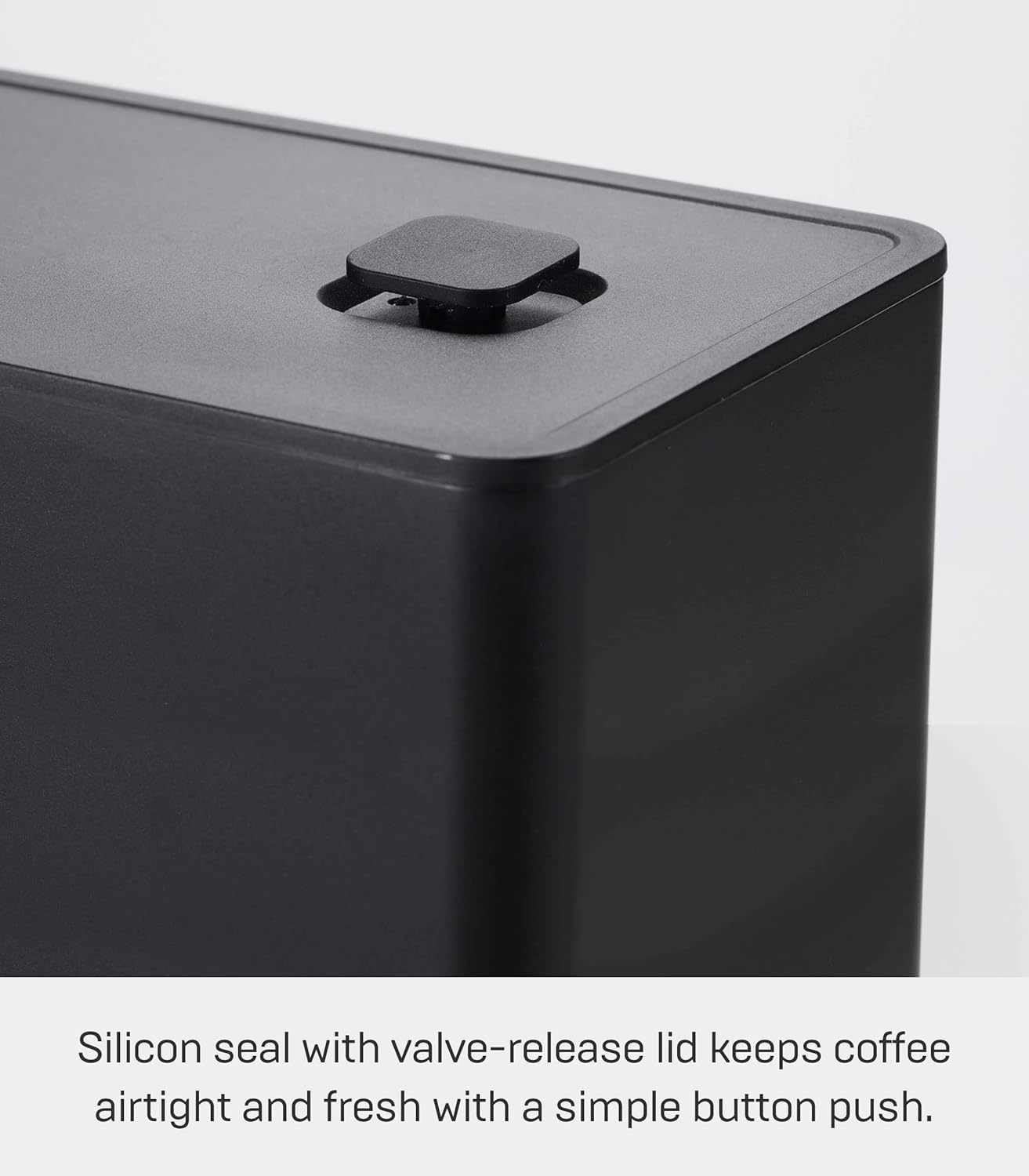 image:imageYamazaki Home Tower Airtight Coffee Canister Vacuum Sealed Ground Coffee Storage Container Polypropylene Black