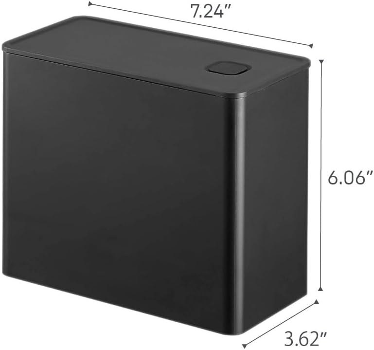 image:imageYamazaki Home Tower Airtight Coffee Canister Vacuum Sealed Ground Coffee Storage Container Polypropylene Black