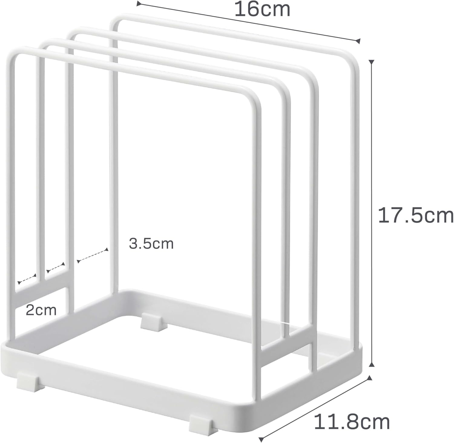 image:imageYamazaki Home Tower Cutting Board Holder Storage Stand For Round And Rectangular Chopping Boards SteelWhite