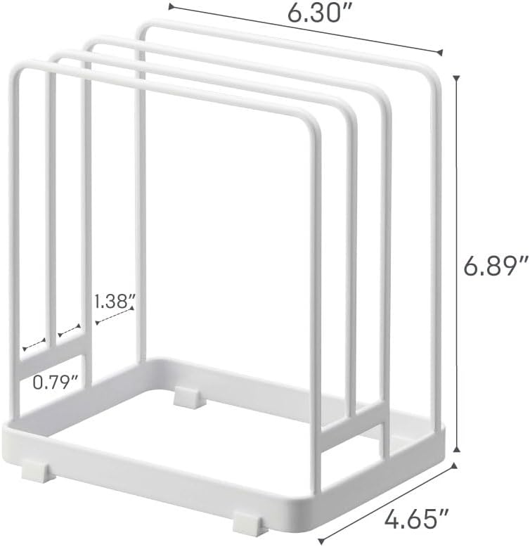 image:imageYamazaki Home Tower Cutting Board Holder Storage Stand For Round And Rectangular Chopping Boards SteelWhite