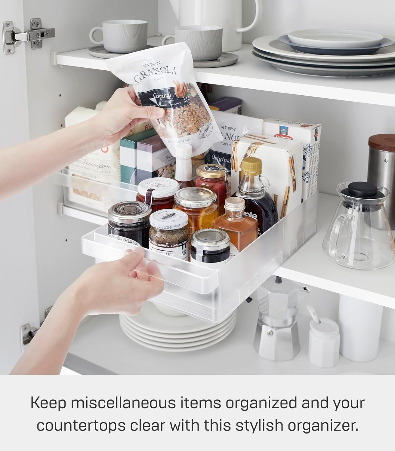 image:imageYamazaki Home Tower Fridge Organizer Bin Produce Washer amp Storage With Adjustable Divider Easy To Clean amp SpaceSaving Kitchen Solution Plastic One Size