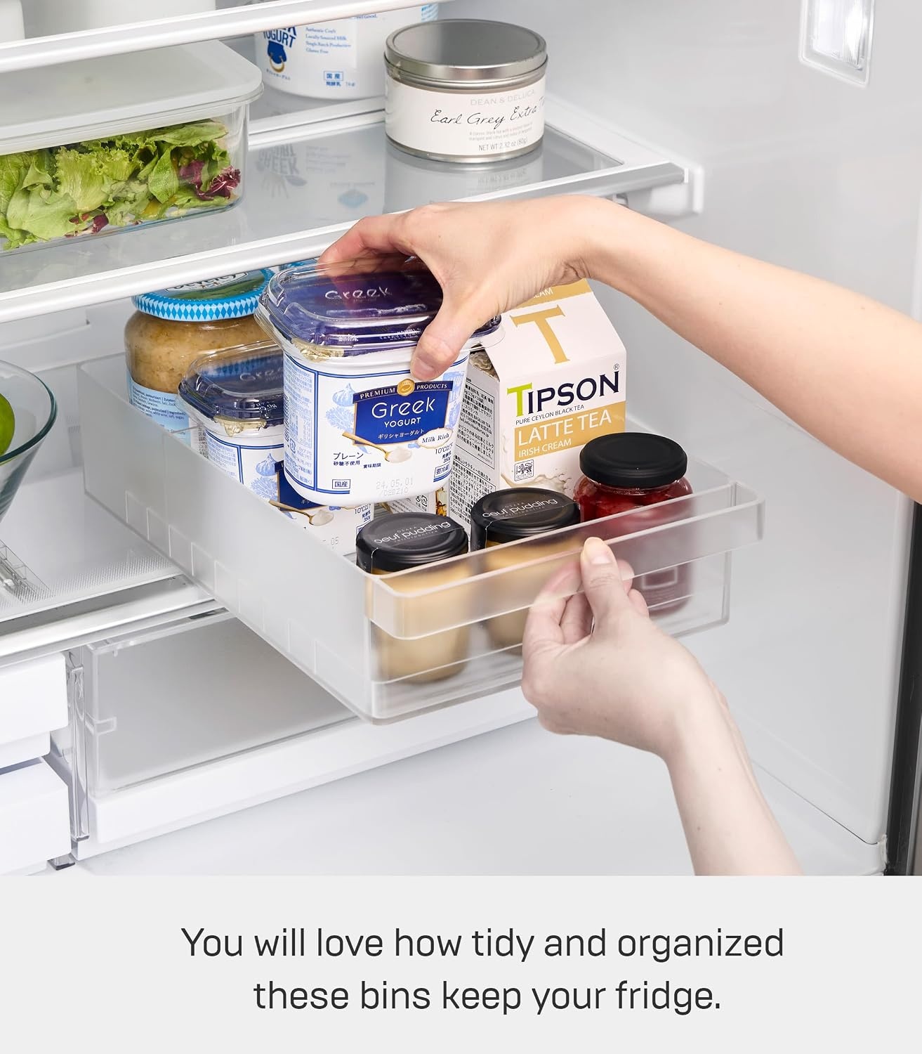 image:imageYamazaki Home Tower Fridge Organizer Bin Produce Washer amp Storage With Adjustable Divider Easy To Clean amp SpaceSaving Kitchen Solution Plastic One Size