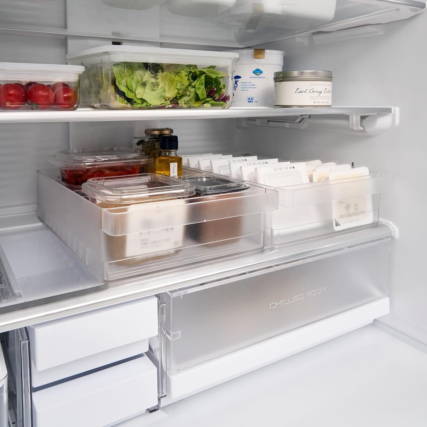image:imageYamazaki Home Tower Fridge Organizer Bin Produce Washer amp Storage With Adjustable Divider Easy To Clean amp SpaceSaving Kitchen Solution Plastic One Size