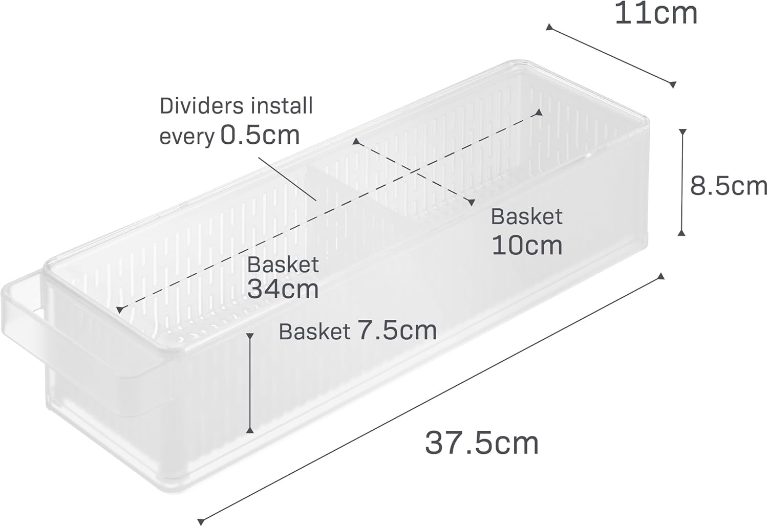 image:imageYamazaki Home Tower Fridge Organizer amp Colander Adjustable Divider For Custom Storage Stackable Produce Bin For Washing amp Storing Ingredients Easy To Clean amp Disassemble Plastic