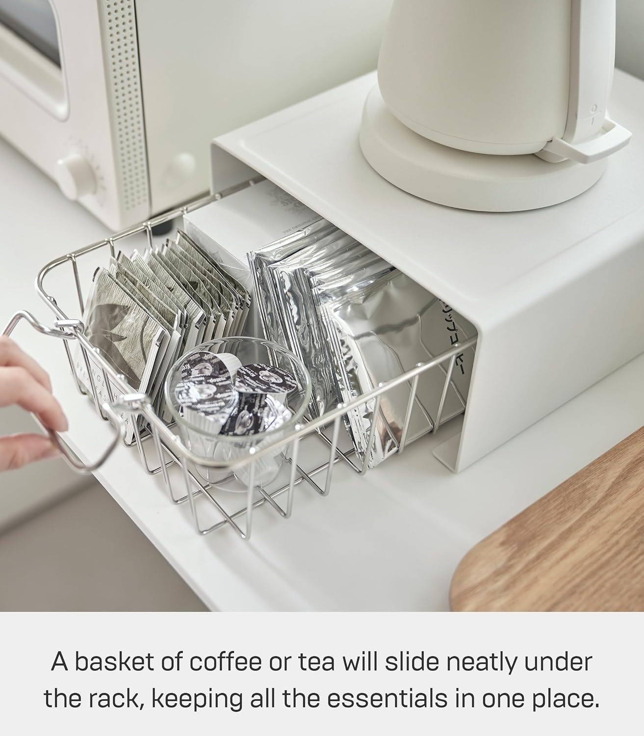 image:imageYamazaki Home Tower Kitchen Appliance Rack Shelf For Blender Kettle Or Coffee Maker Countertop Storage Organizer Steel White