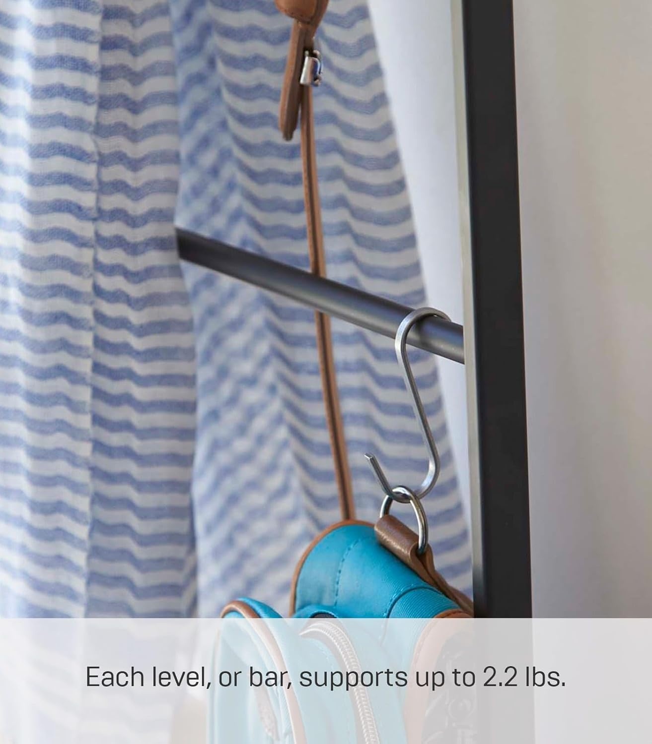 image:imageYamazaki Home Tower Leaning Ladder Rack Space Saving Ladder 63 SteelBlack