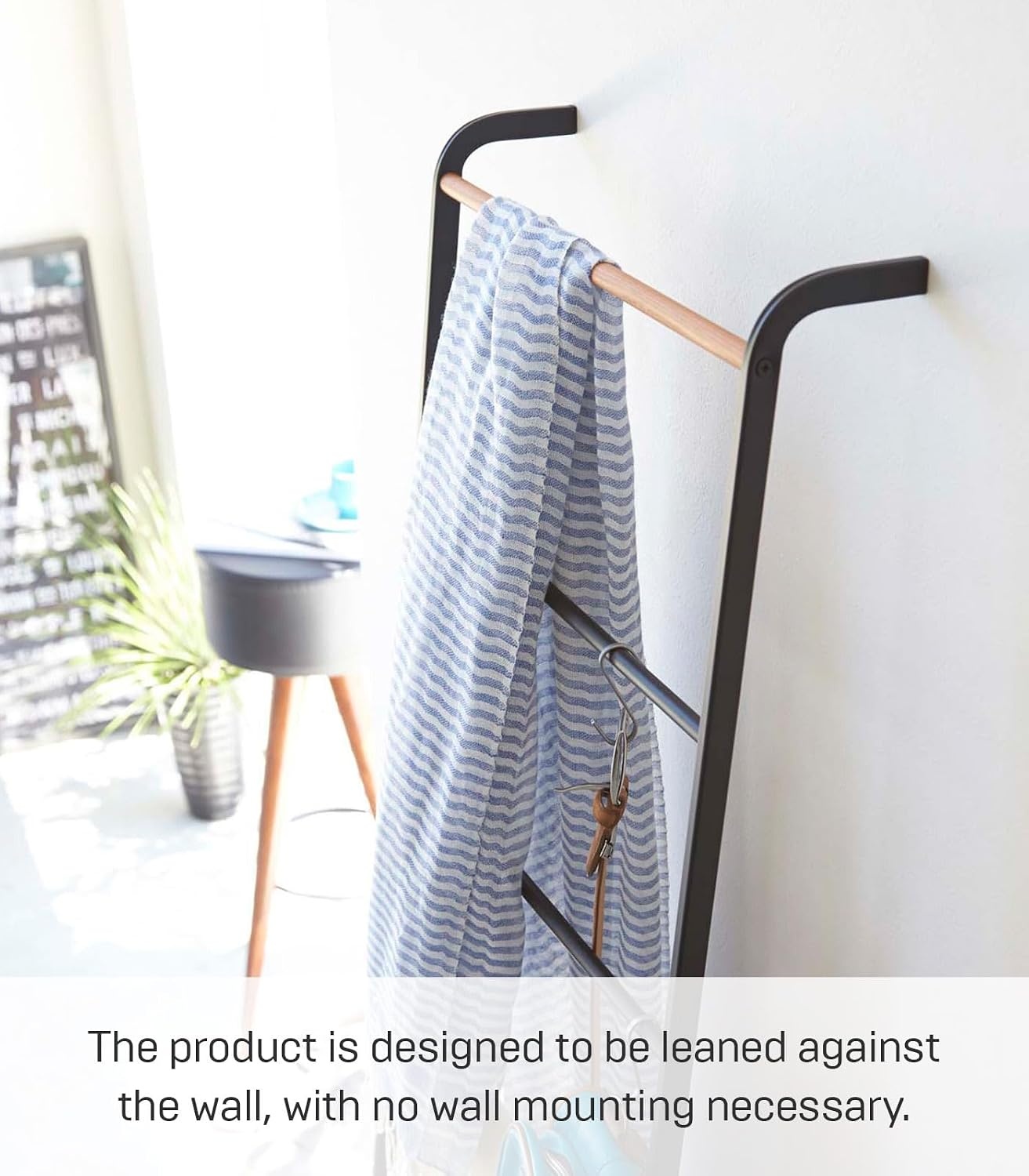 image:imageYamazaki Home Tower Leaning Ladder Rack Space Saving Ladder 63 SteelBlack