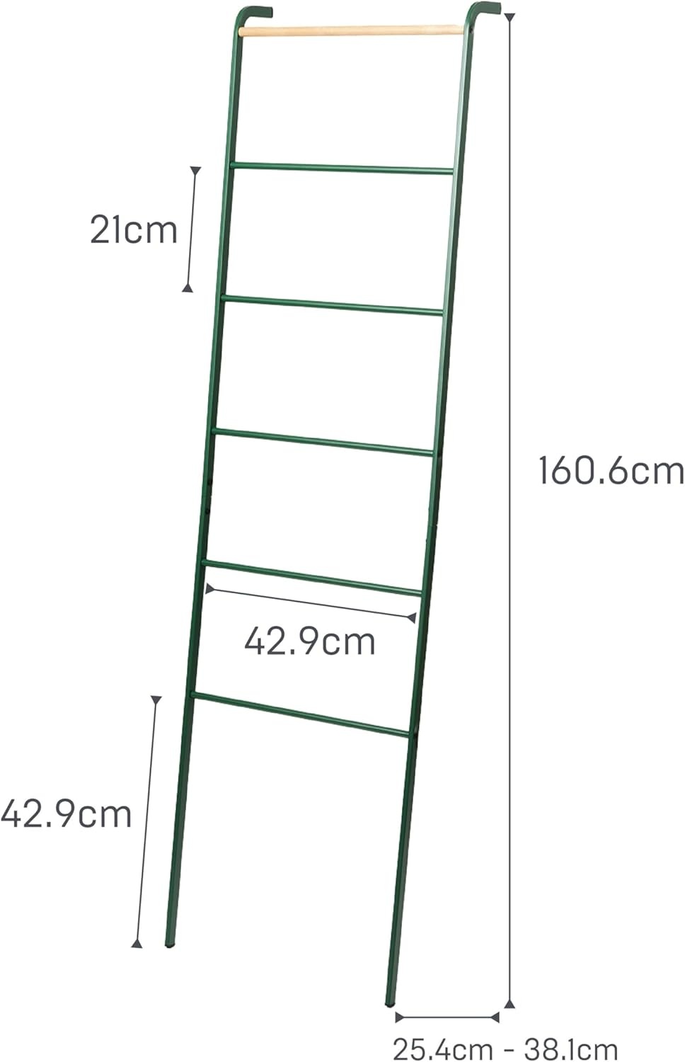 image:imageYamazaki Home Tower Leaning Ladder Rack Space Saving Ladder 63 SteelForest Green