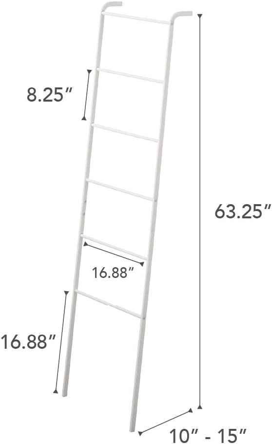 image:imageYamazaki Home Tower Leaning Ladder Rack Space Saving Ladder 63 SteelWhite
