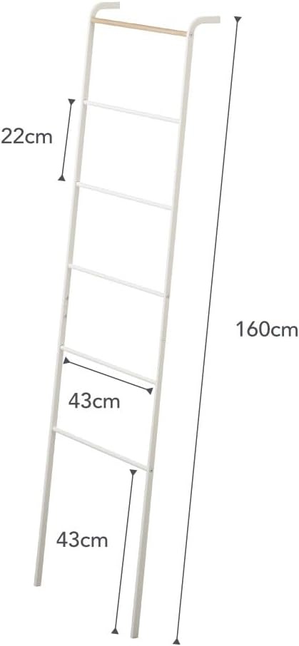 image:imageYamazaki Home Tower Leaning Ladder Rack Space Saving Ladder 63 SteelWhite