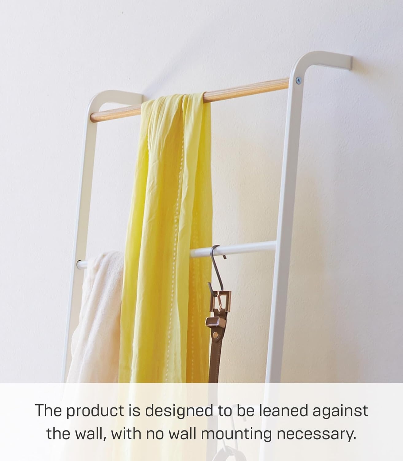 image:imageYamazaki Home Tower Leaning Ladder Rack Space Saving Ladder 63 SteelWhite