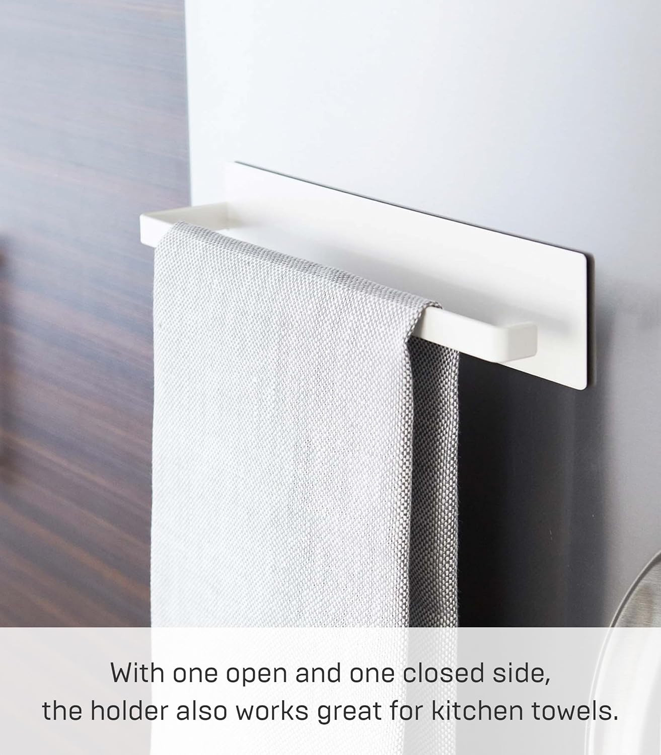 image:imageYamazaki Home Tower Magnetic Paper Towel Holder Metal Kitchen Roll Dispenser Vertical Or Horizontal Mounted Kitchen Towel Rack SteelWhite