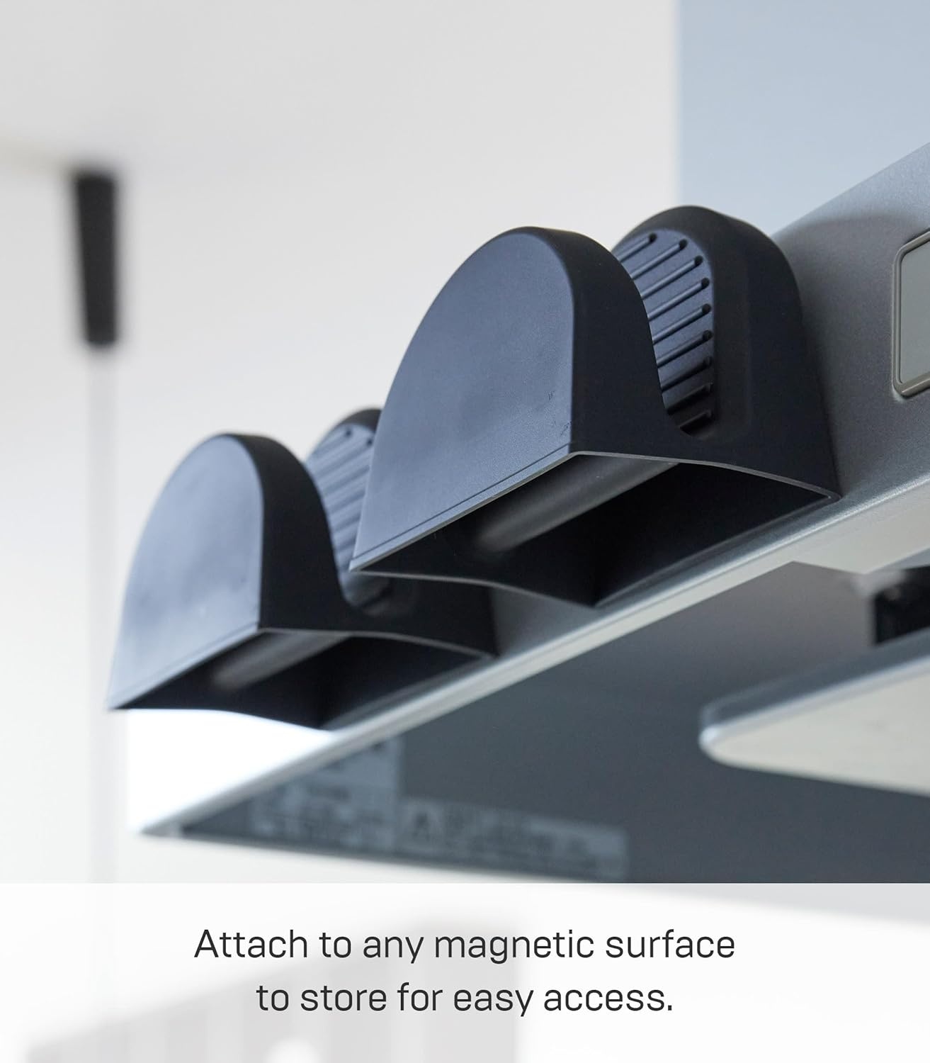 image:imageYamazaki Home Tower Magnetic Pot Holders Set of 2 Heat Resistant Silicone Oven Mitts Durable Insulated Hot Pads Magnetic Storage SiliconeBlack