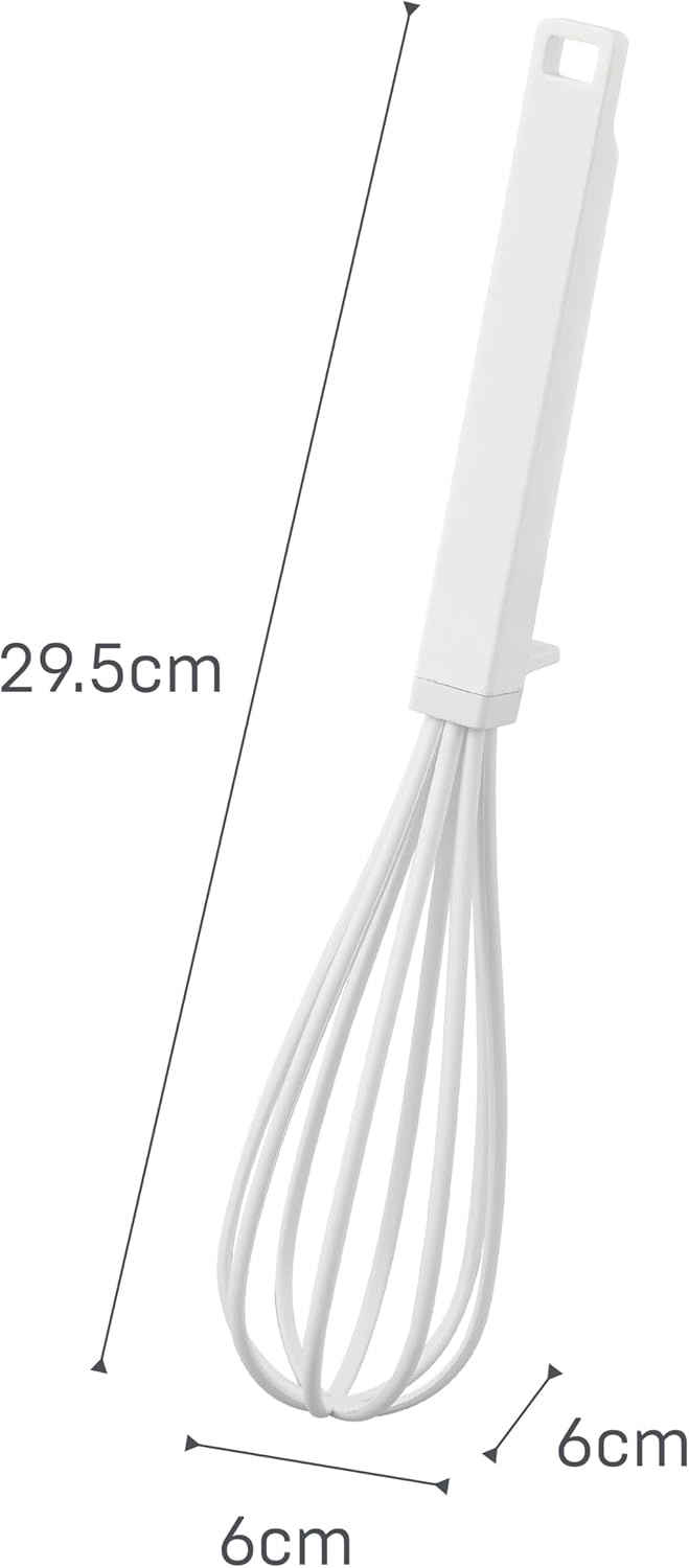 image:imageYamazaki Home Tower Nylon Whisk With Silicone Handle ScratchResistant Hygienic Dishwasher Safe Silicone NylonWhite